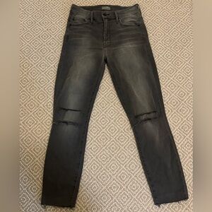Mother Distressed Grey Skinny Jeans